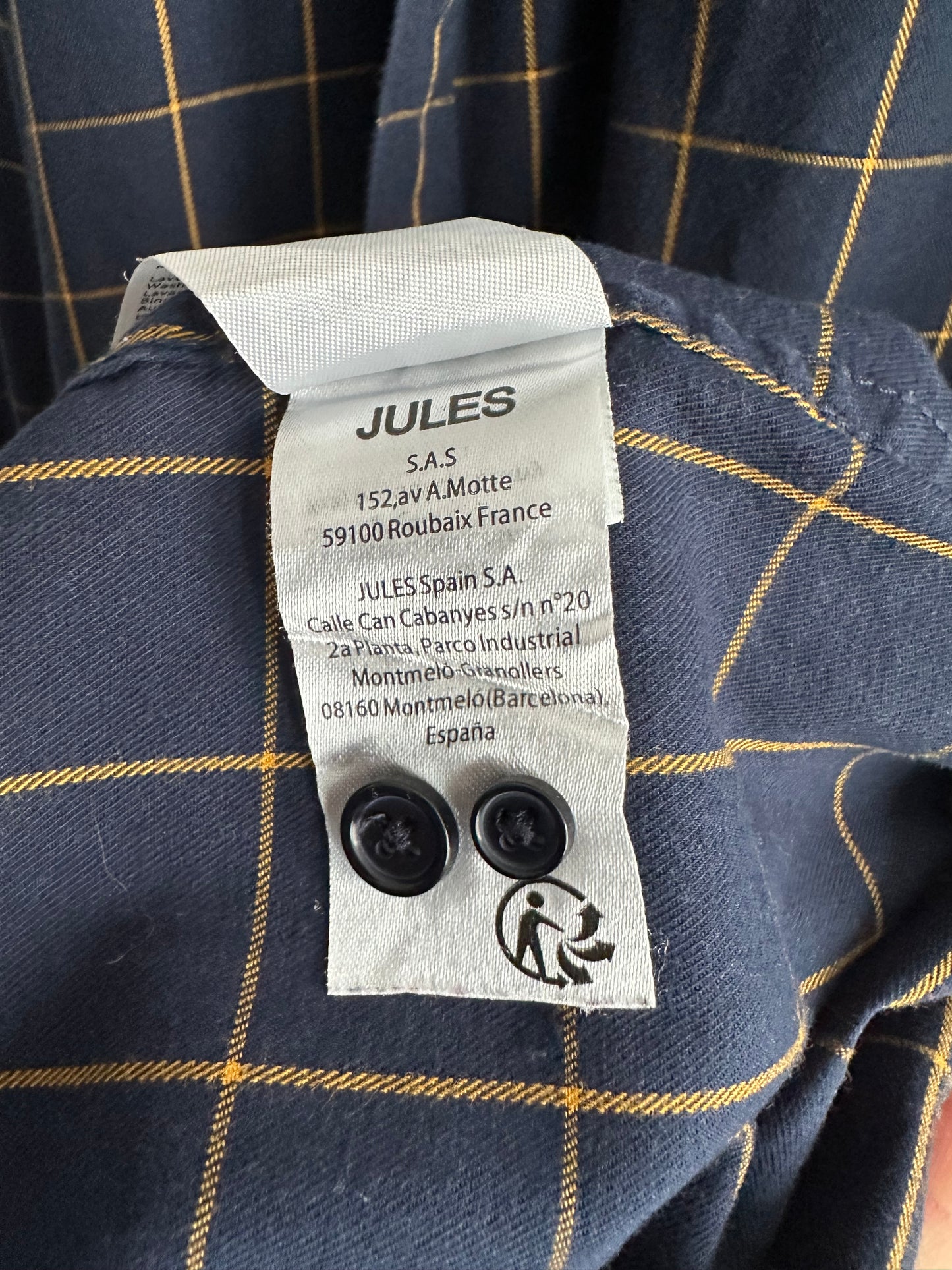 Chemise regular à carreaux coton