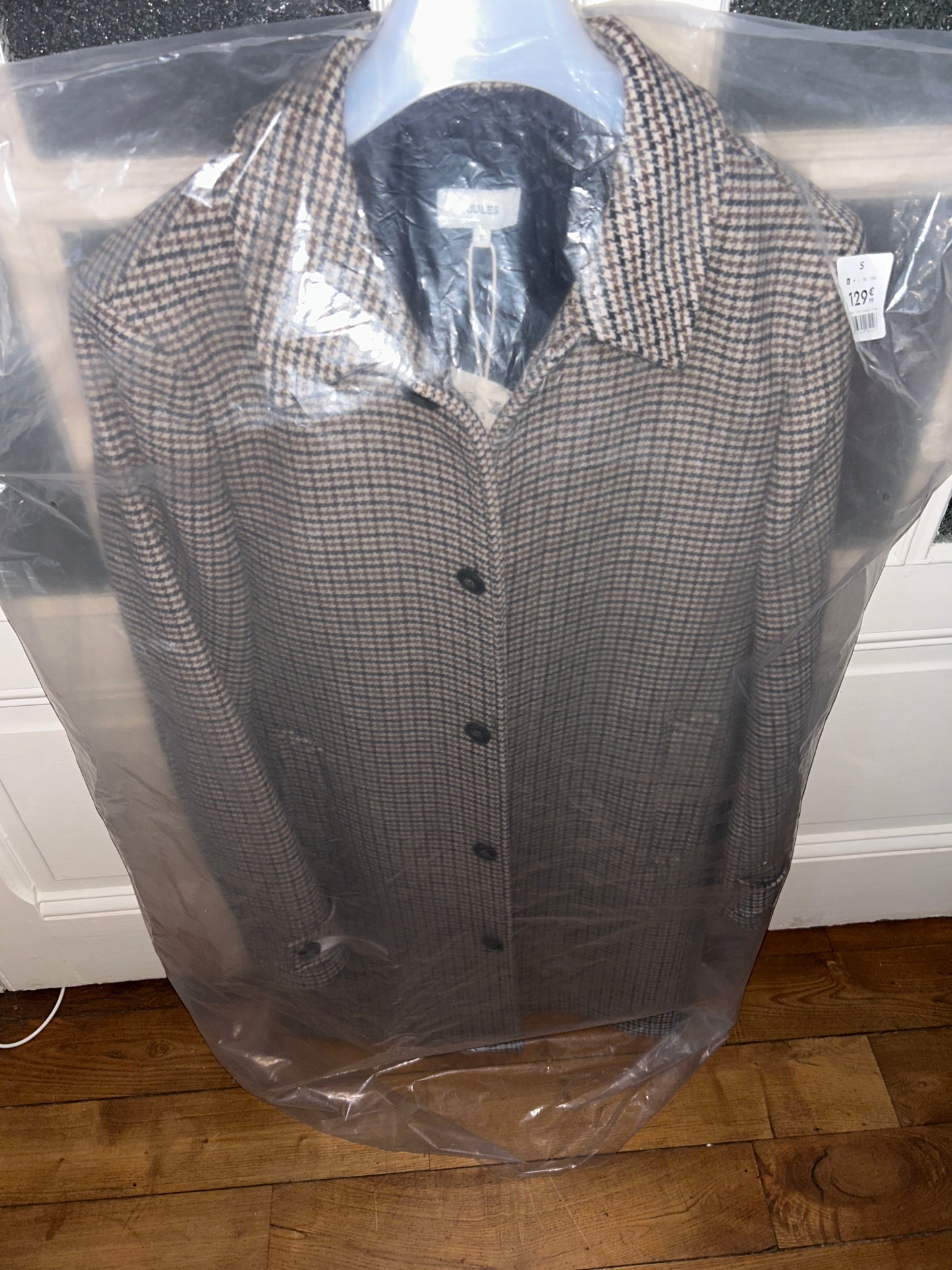 Manteau col chemise motif pied de puce