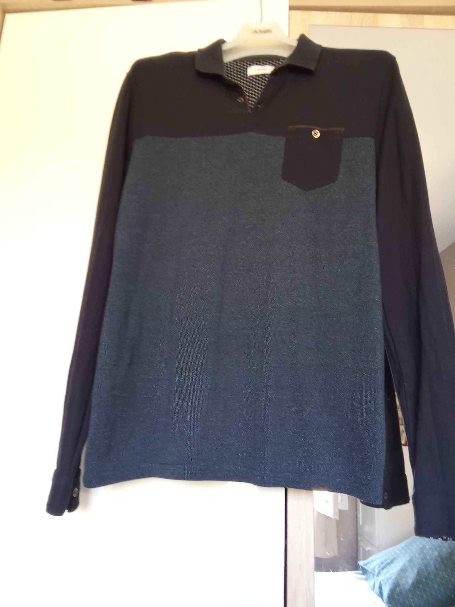 Polo manches longues colorblock