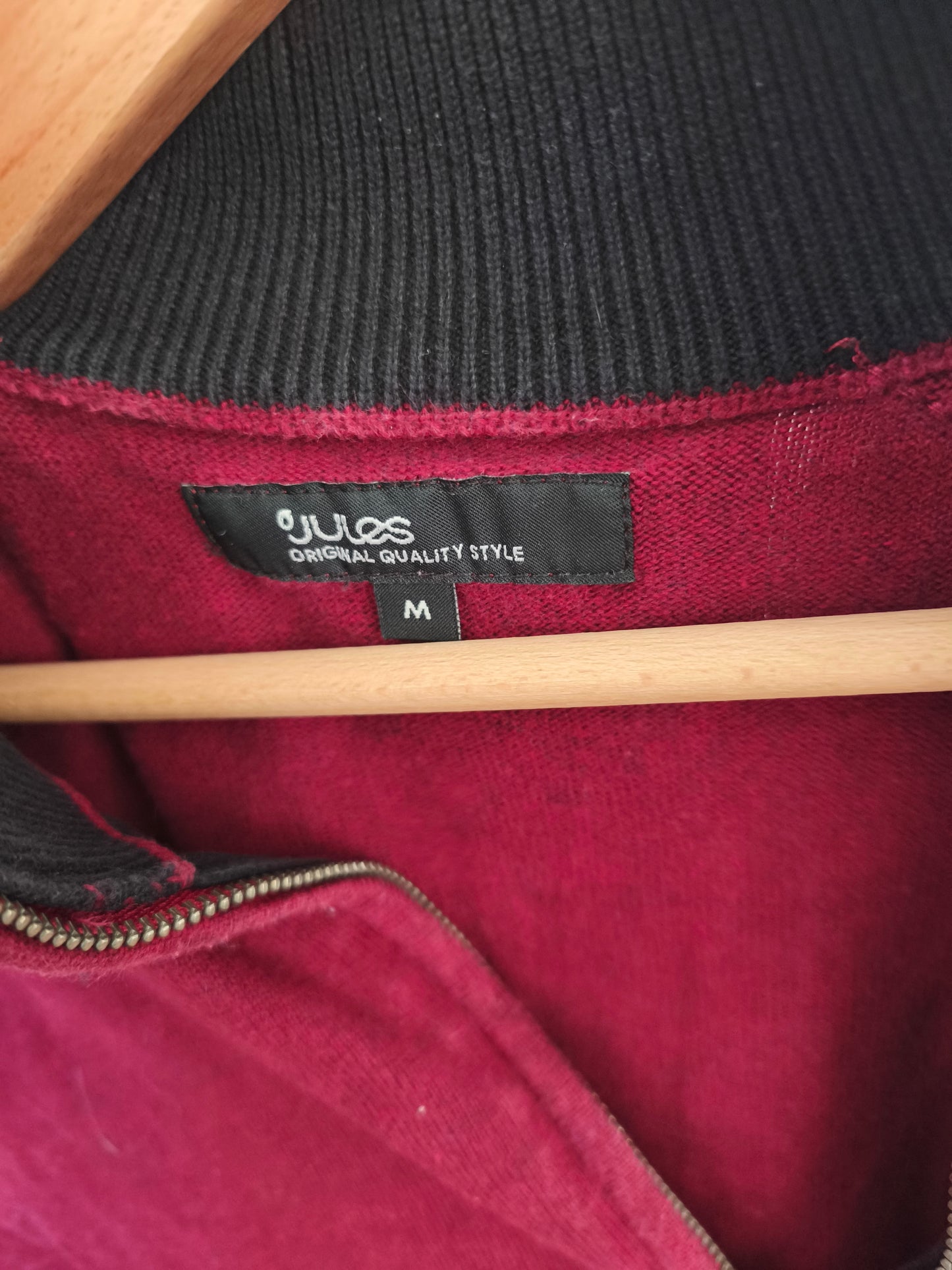 Pull zippé bordeaux