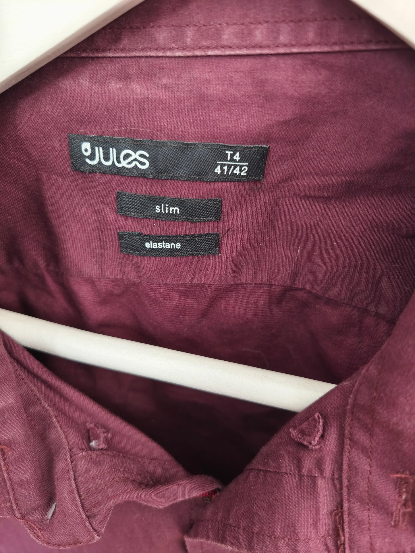 Chemise mauve slim elasthane