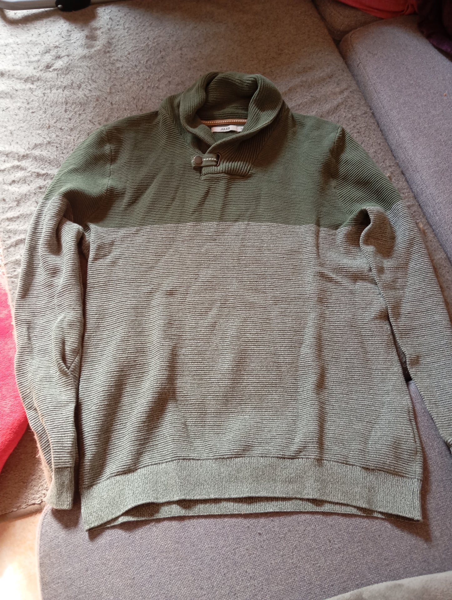 Pull col châle colorblock
