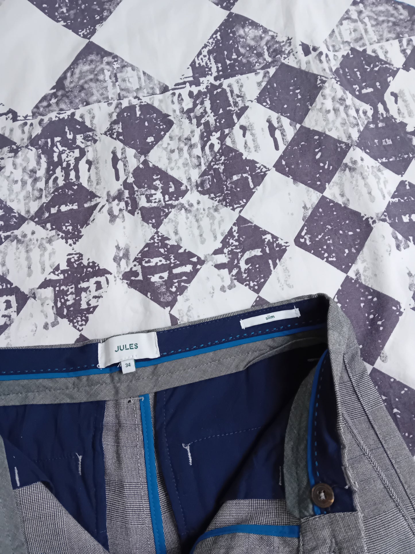 Pantalon chino slim à carreaux
