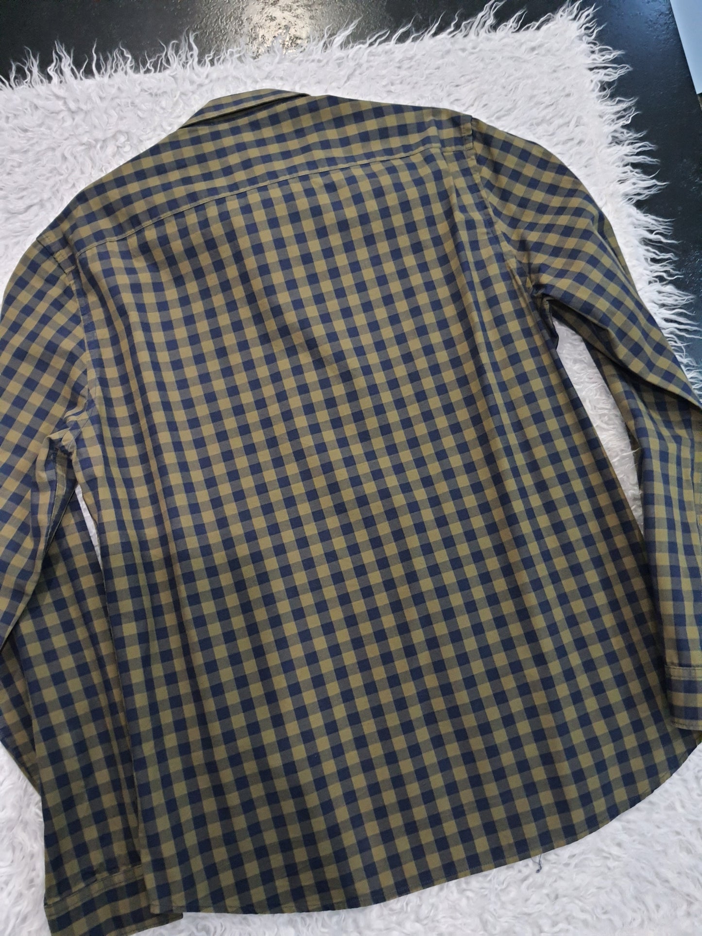 Chemise slim à carreaux coton