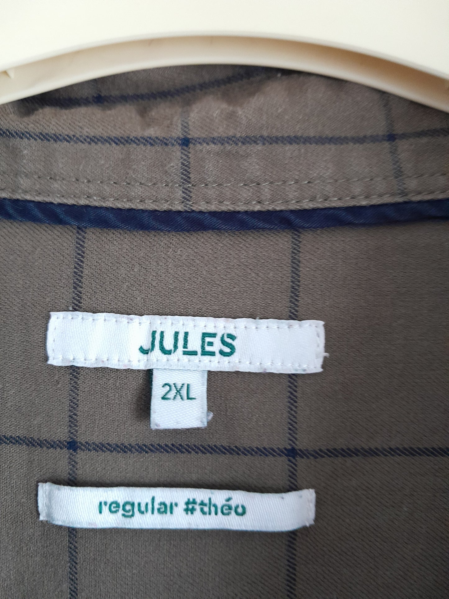 Chemise regular à carreaux coton