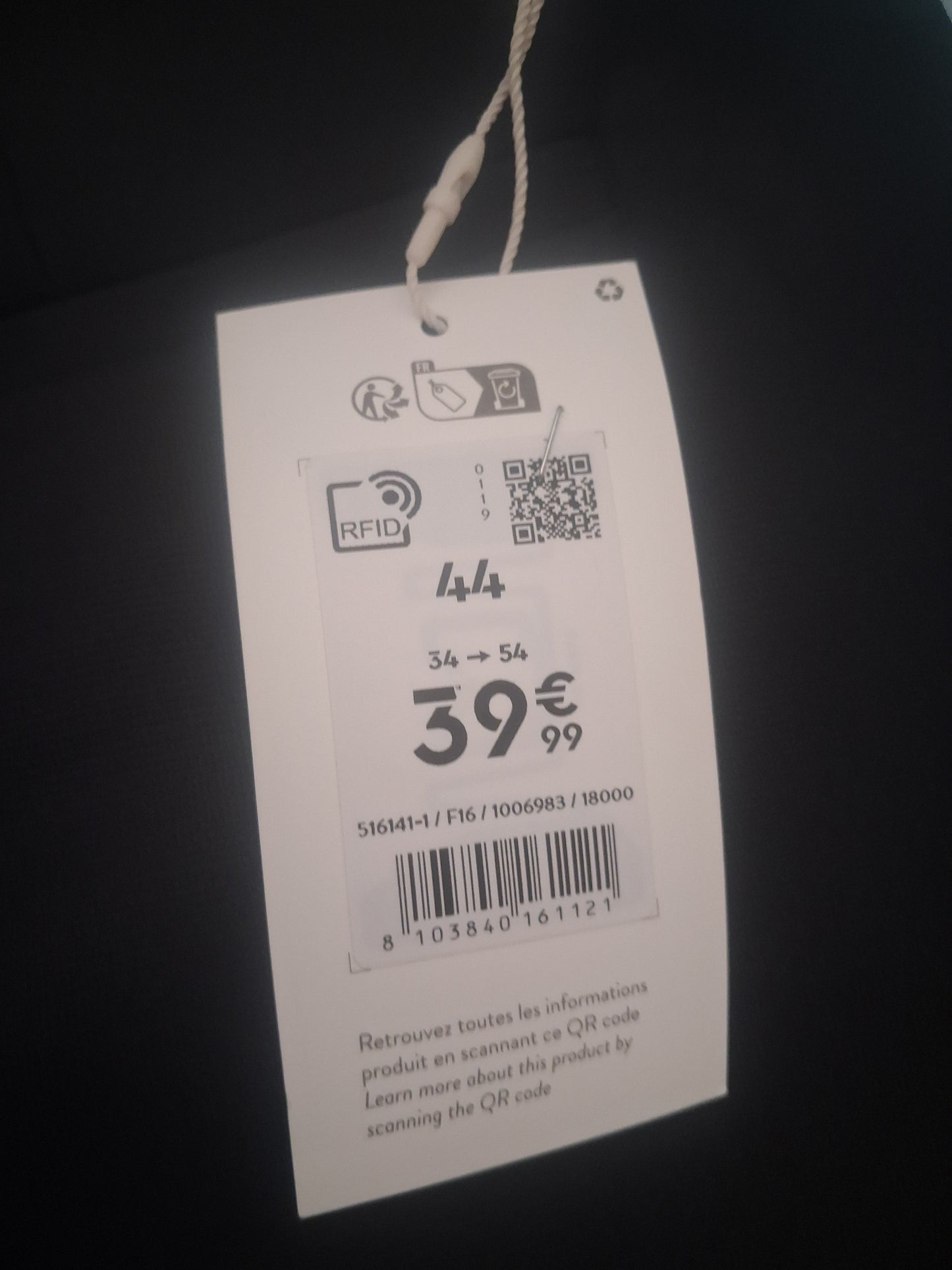Pantalon costume slim noir