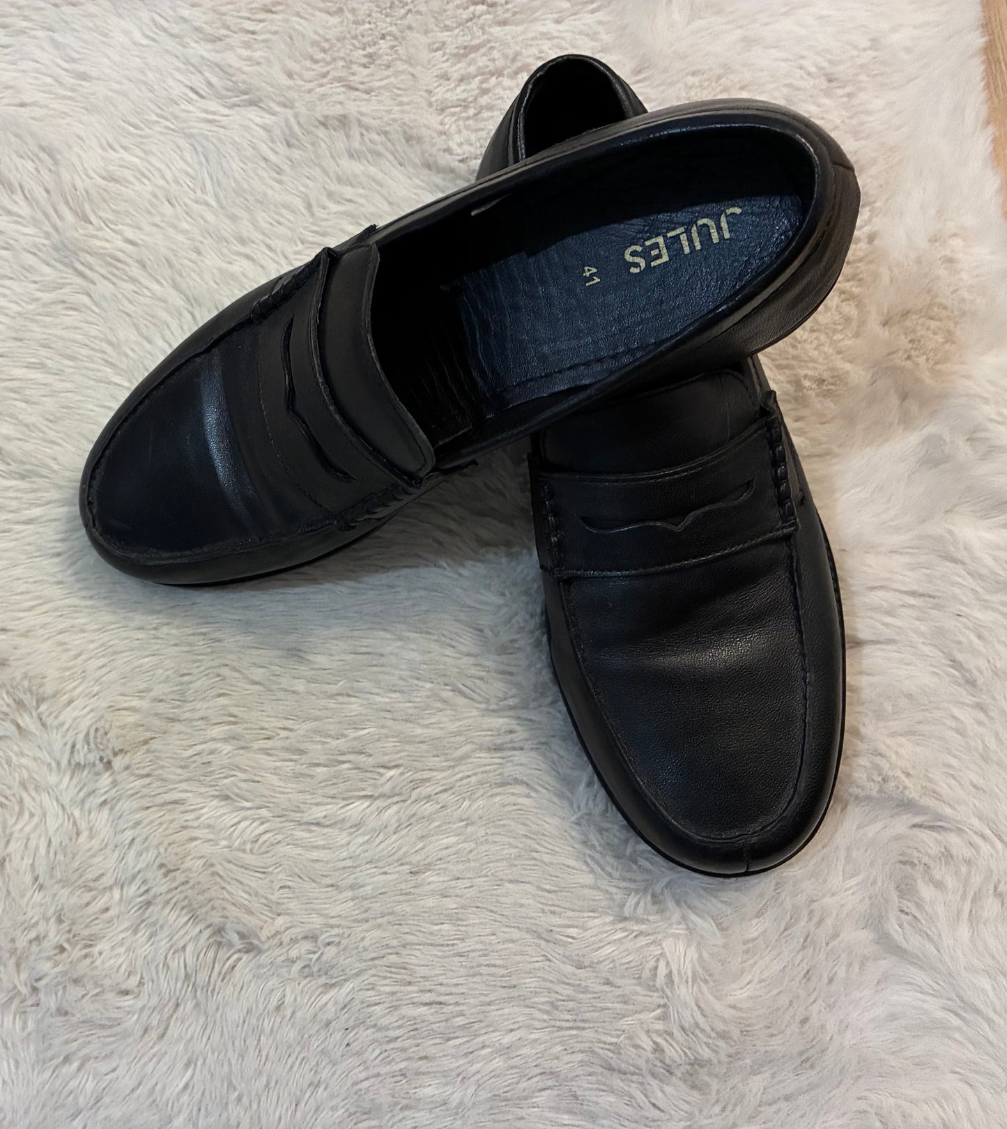 Mocassin noir en cuir