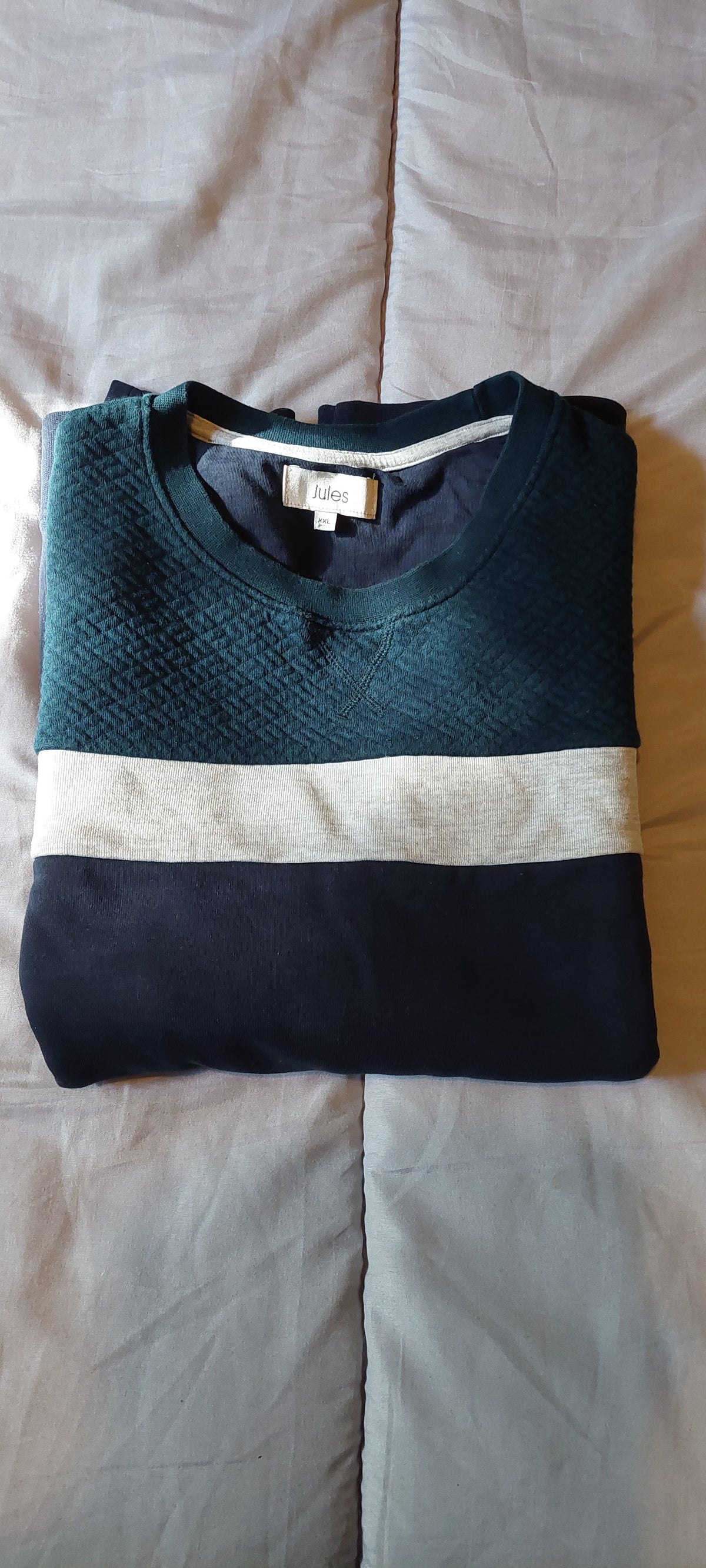 Sweat color block maille fantaisie