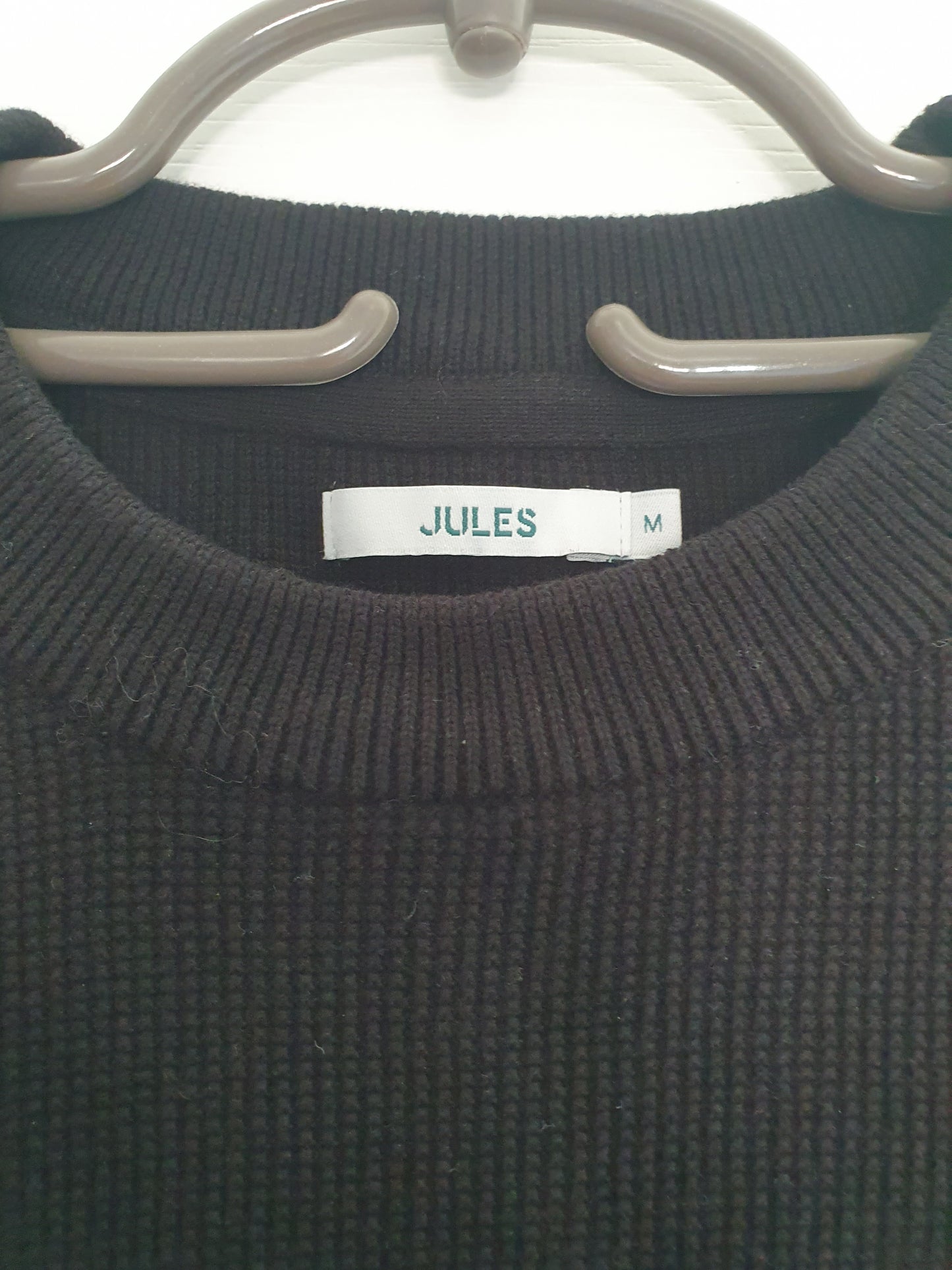 Pull col rond jeux de points fantaisie