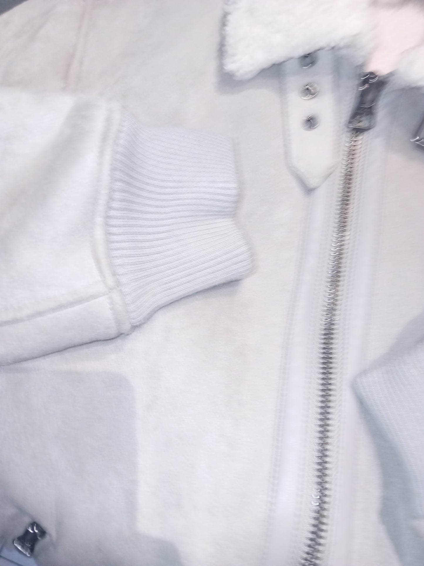 Blouson aspect velours col et doublure en sherpa