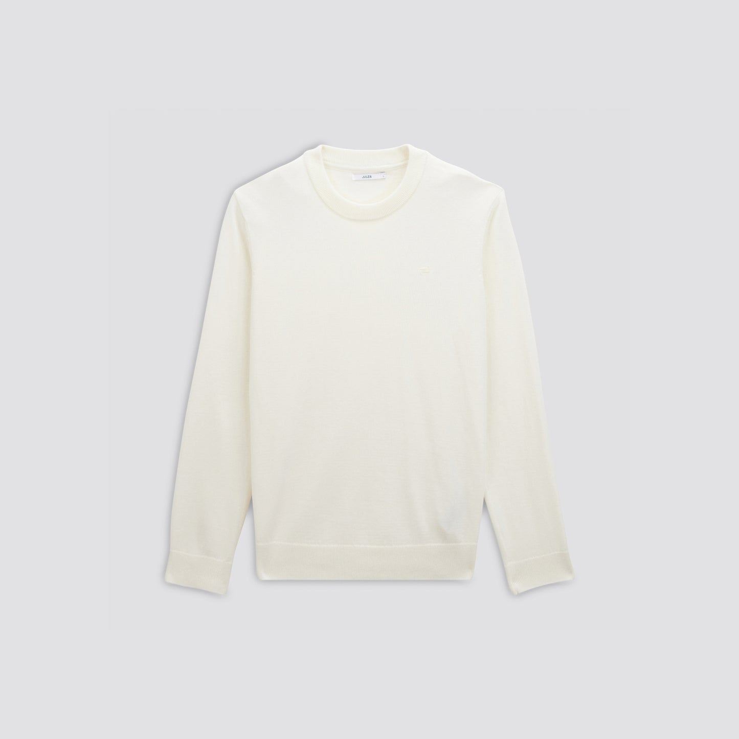 Pull col rond basic brodé
