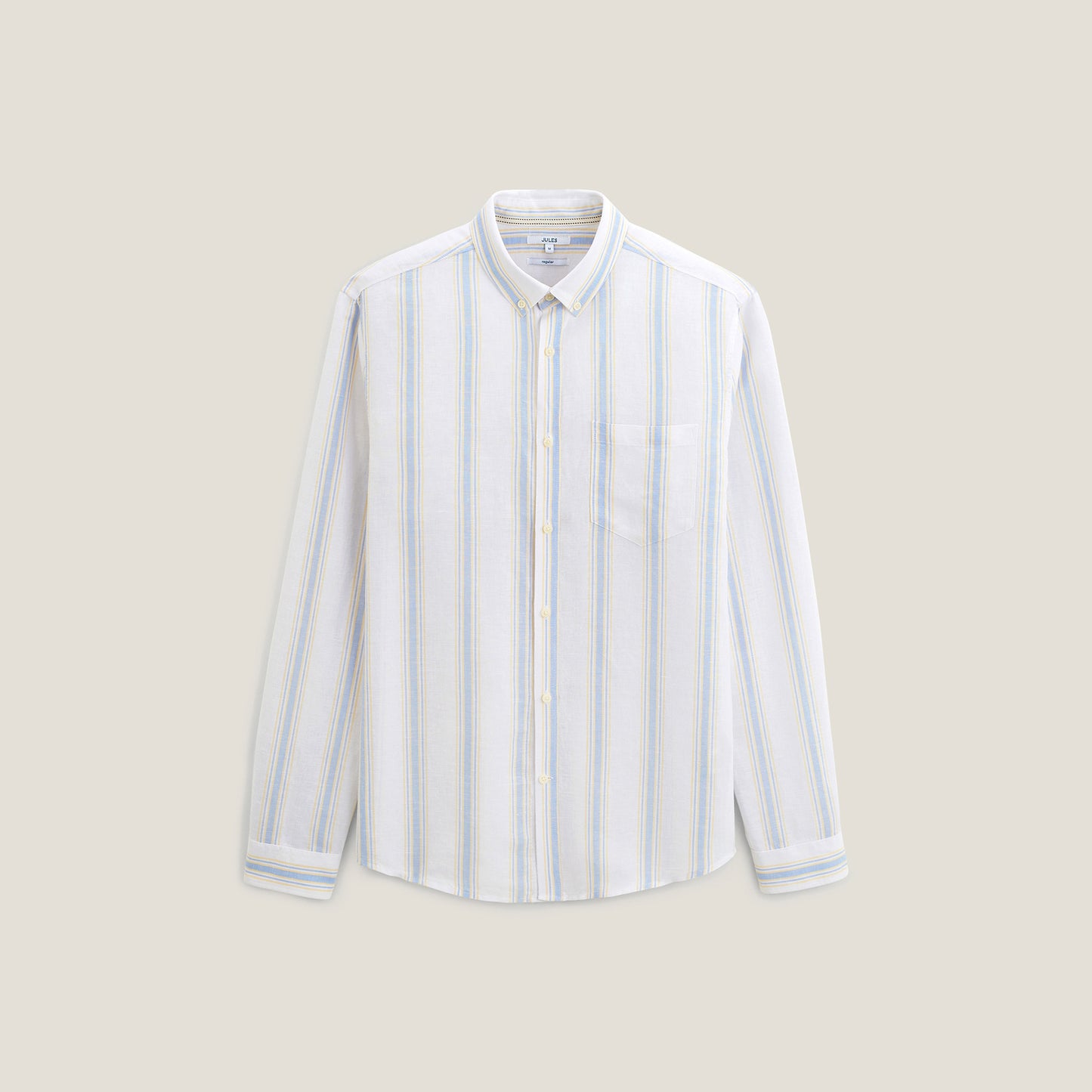 Chemise en lin coton regular à rayures