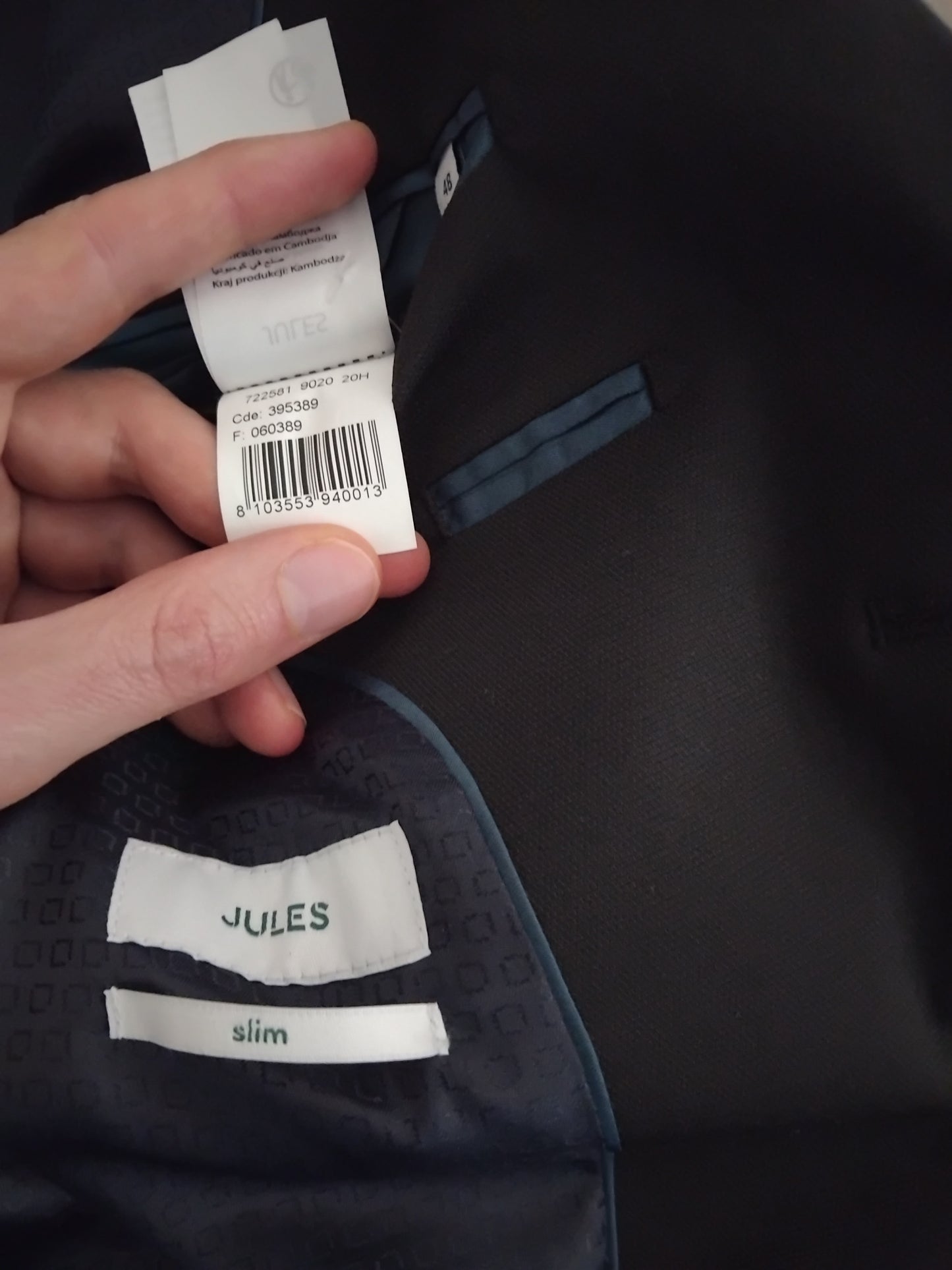 veste de costume slim