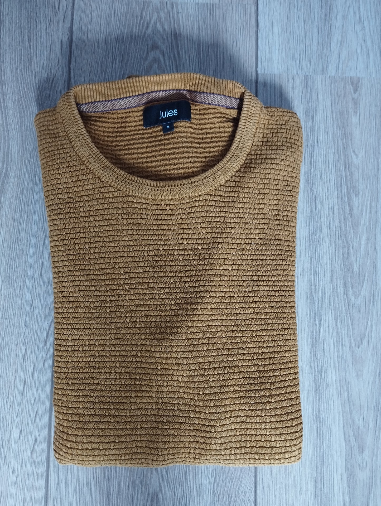 Pull col rond fantaisie (Moutarde)
