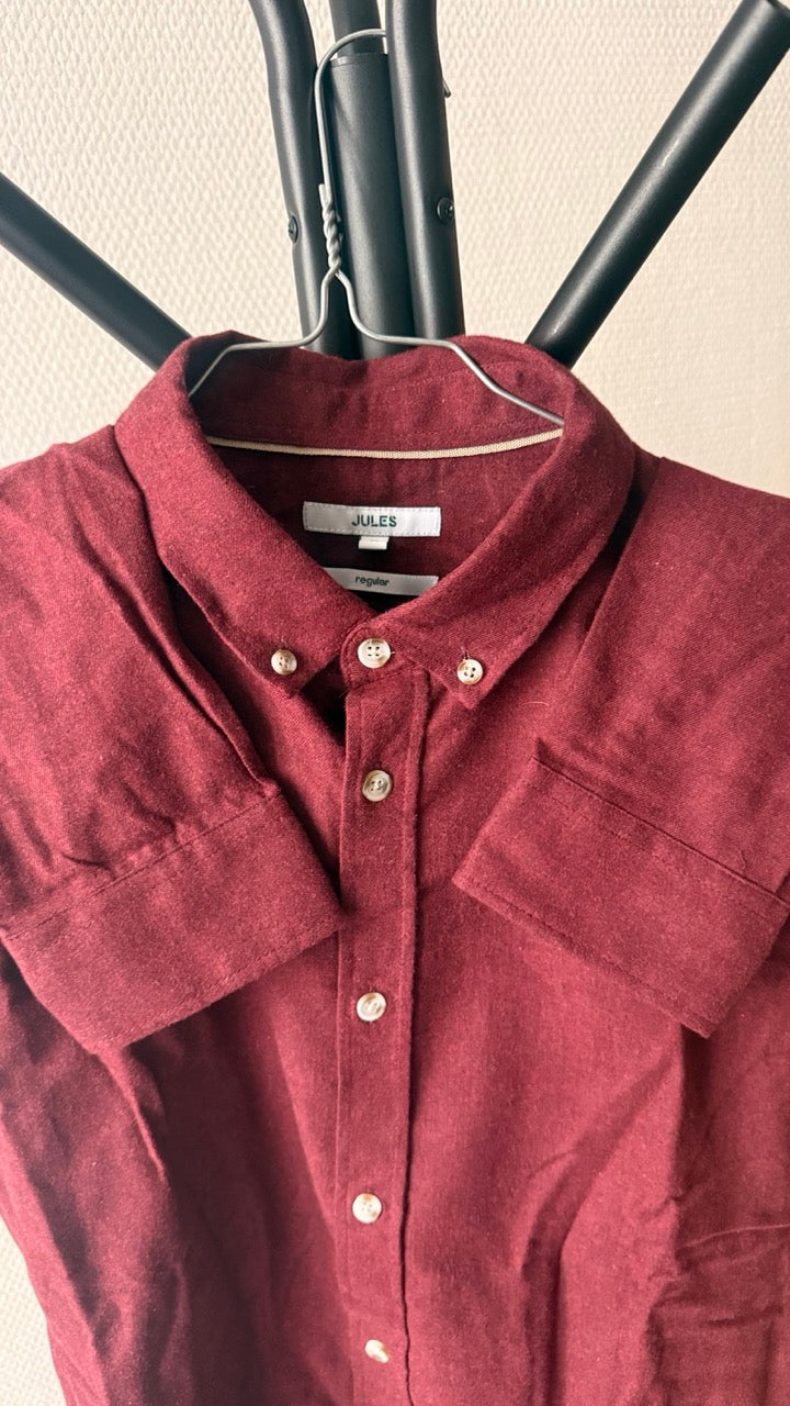 Chemise regular unie coton flanelle