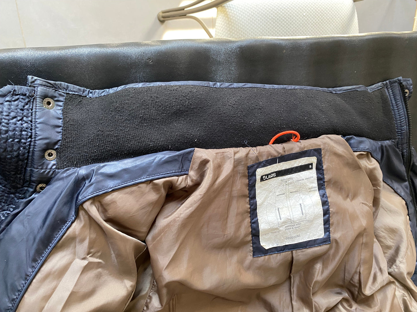 Veste doudoune matelassée à capuche marine