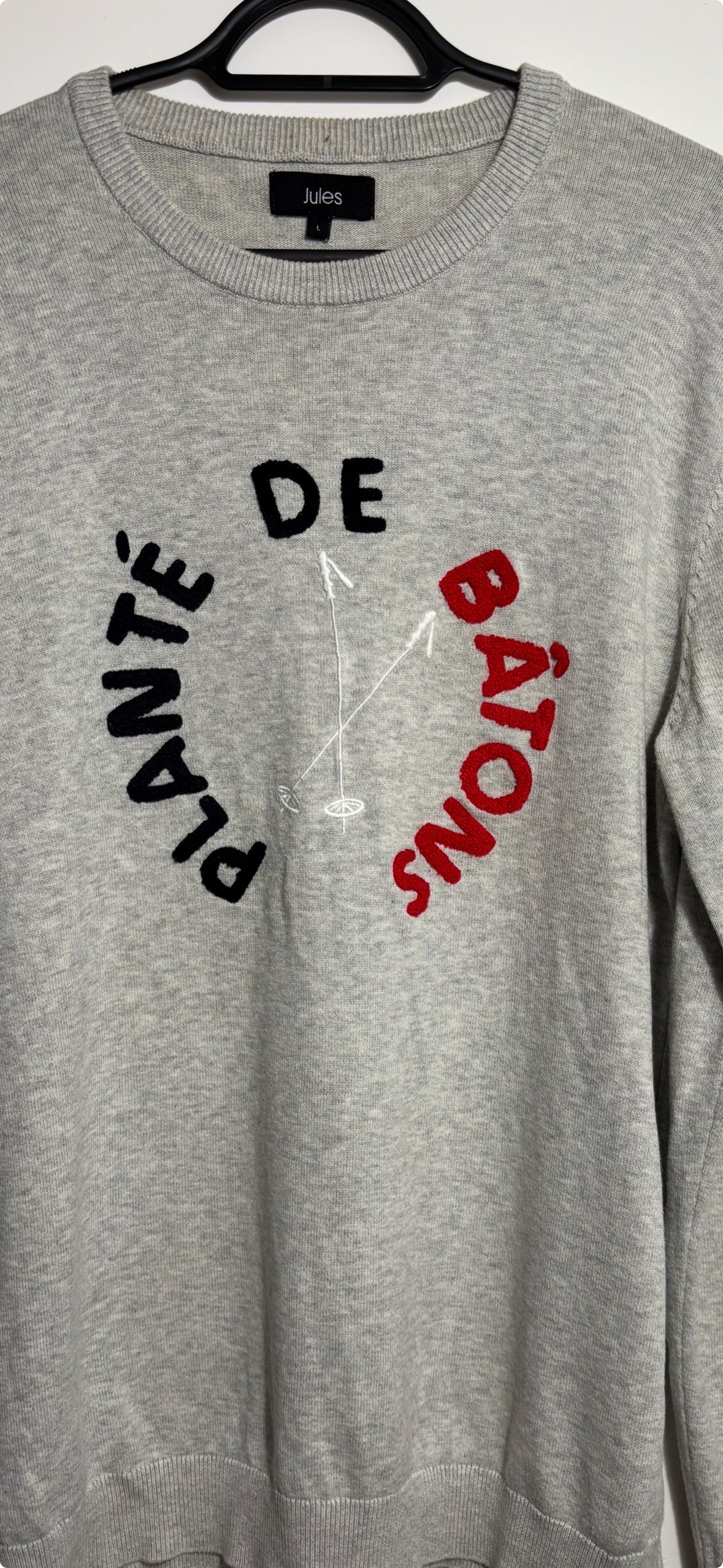 Pull col rond message bouclette