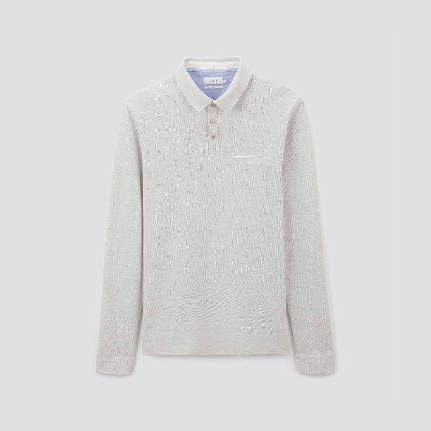 Polo manches longues jacquard col rayé