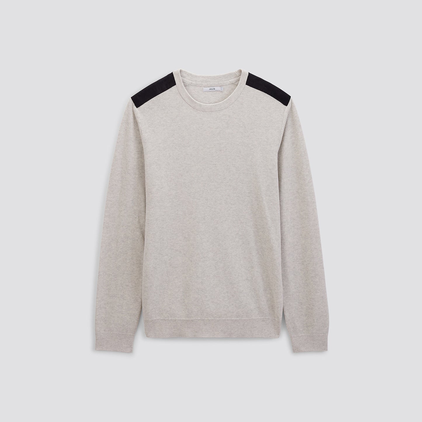 Pull col rond avec patchs épaules