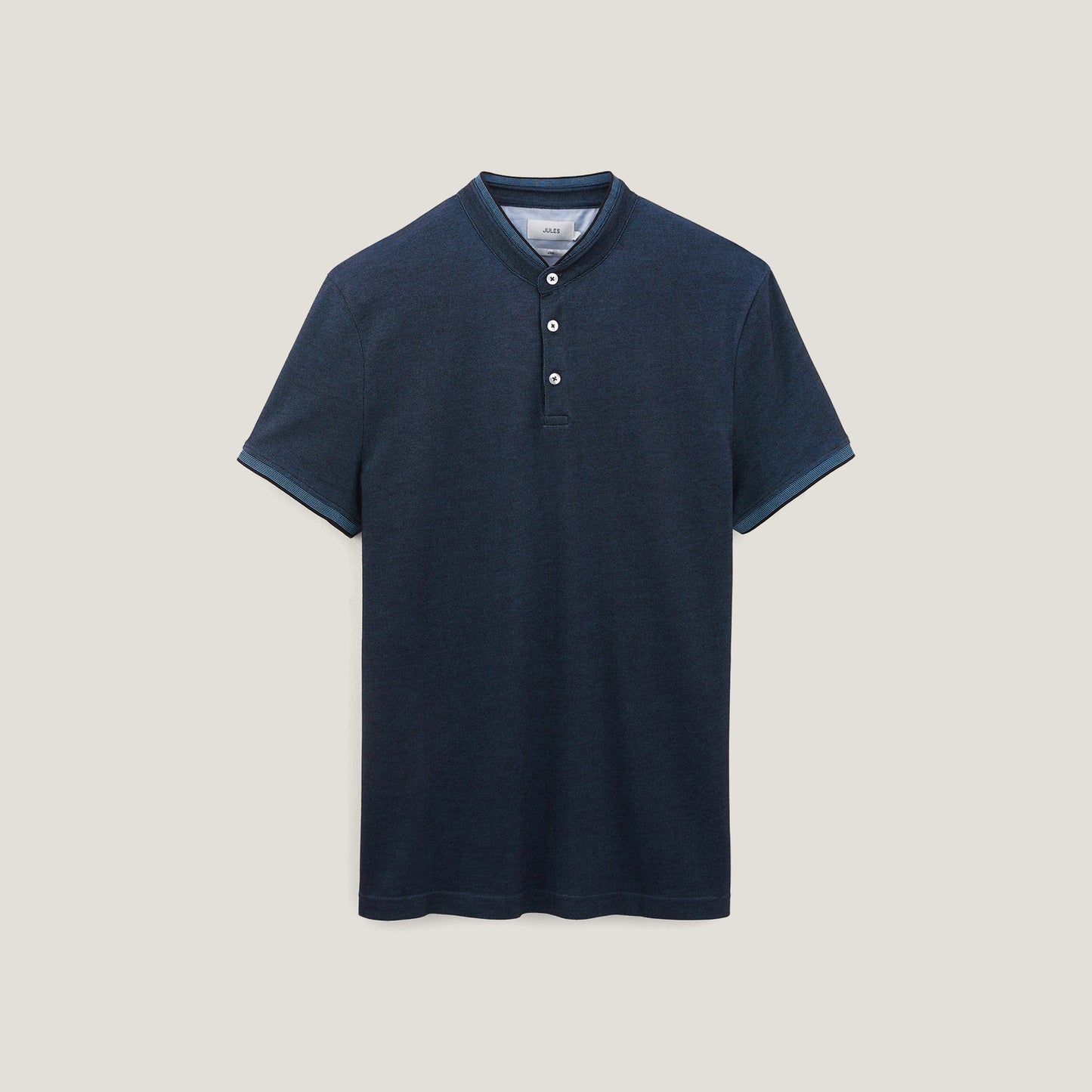 Polo manches courtes piqué col mao