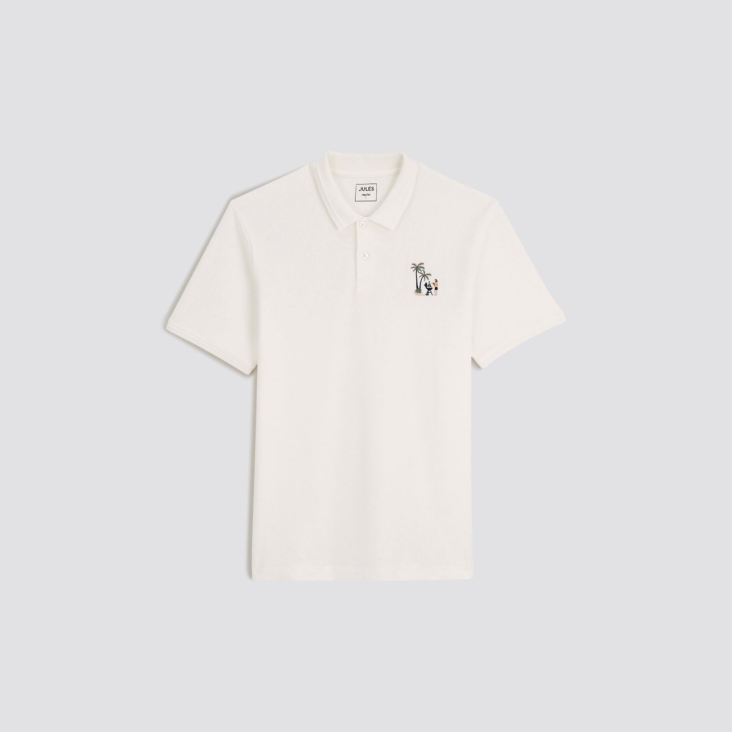 Polo manches courtes piqué brodé poitrine