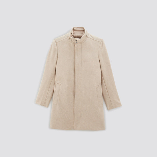Manteau en laine col montant