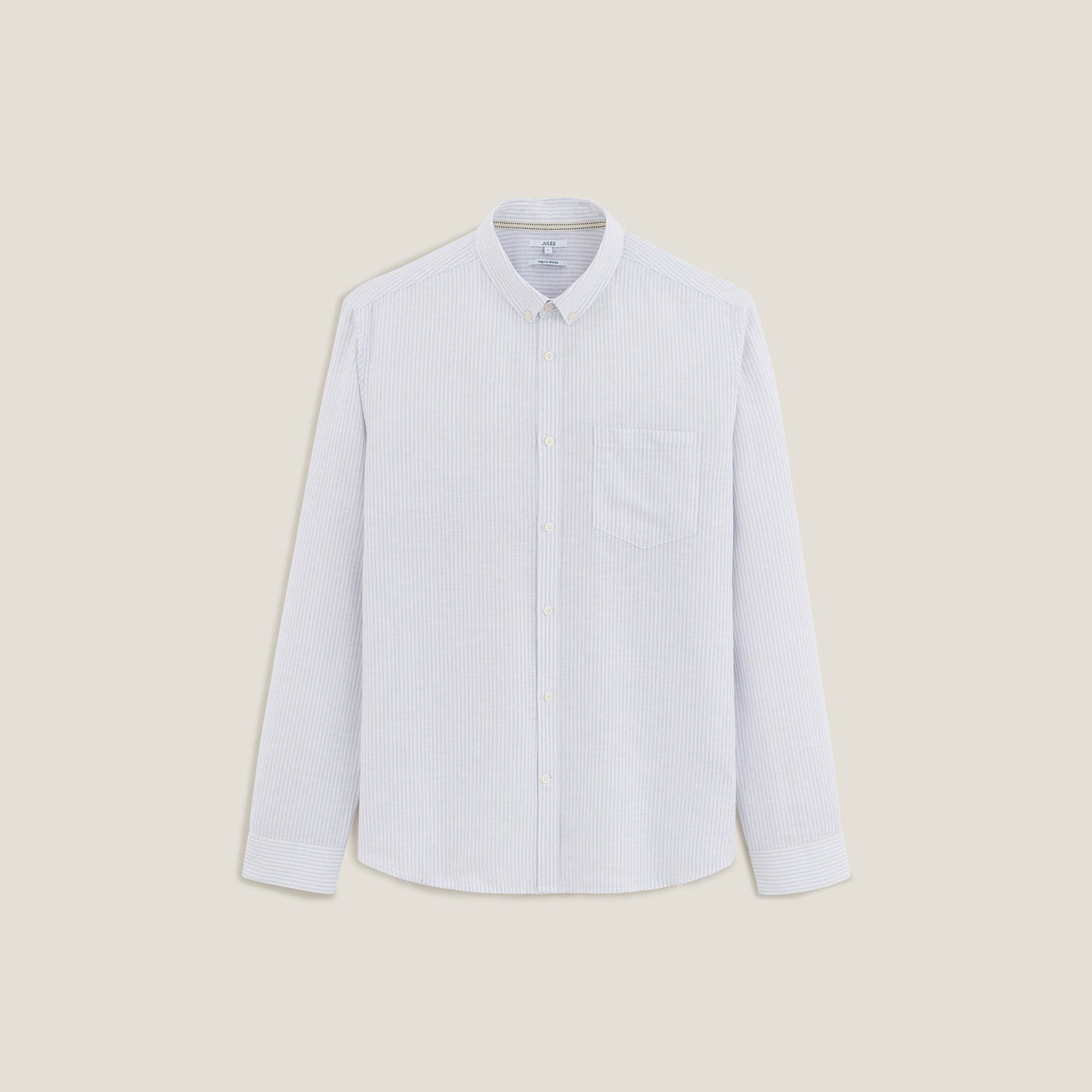 Chemise regular rayures coton lin