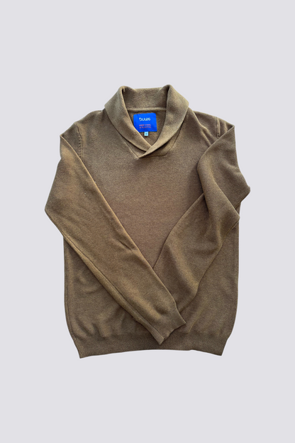 Pull col châle jeu de points