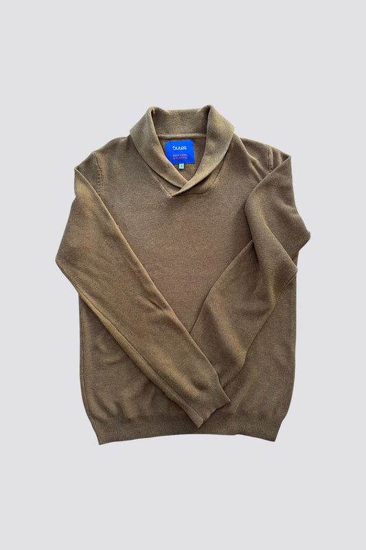 Pull col châle jeu de points