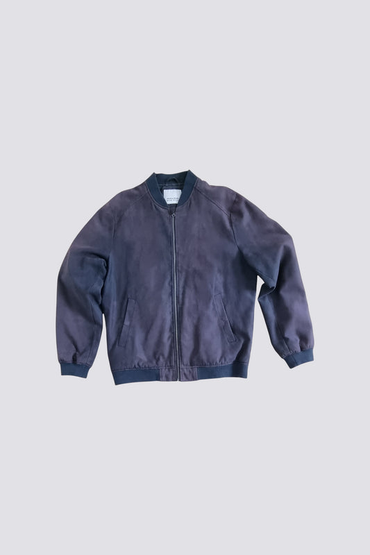 Blouson simili cuir aspect suédine