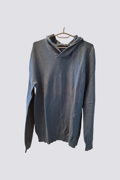 Pull col roulé bleu