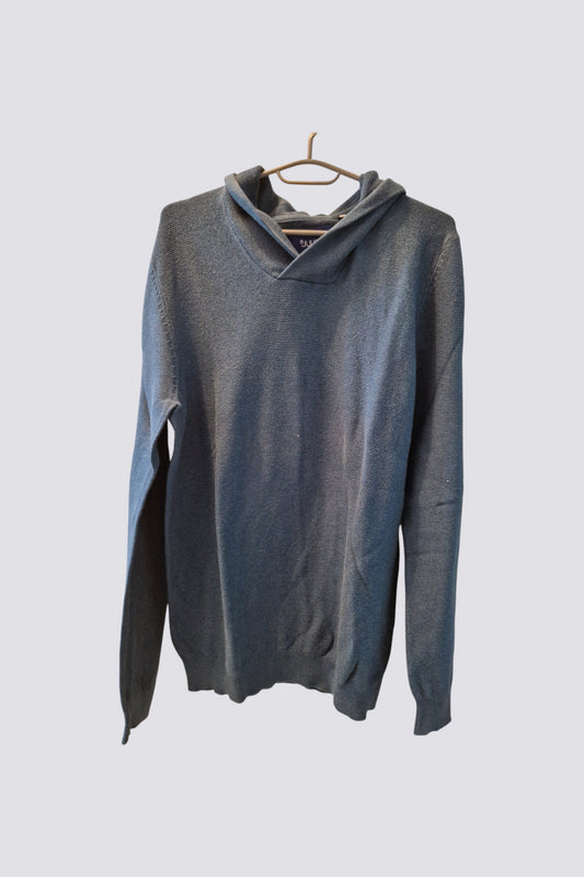 Pull col roulé bleu