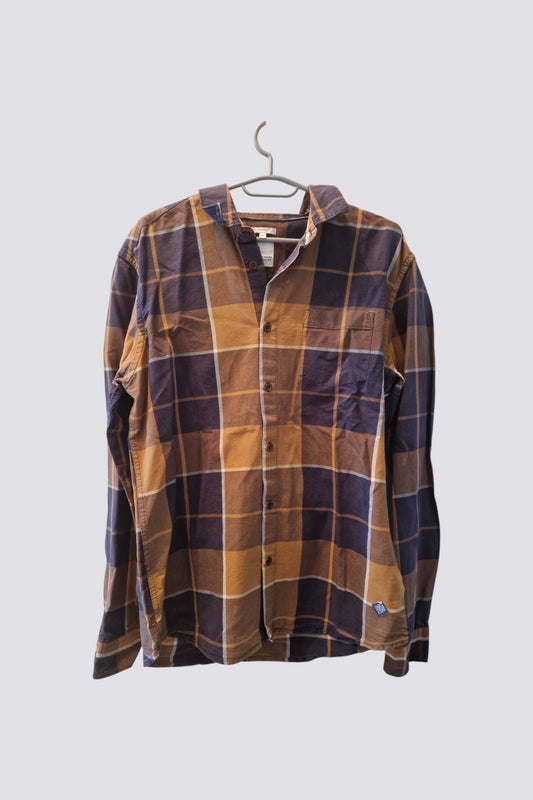 Chemise à carreaux marron