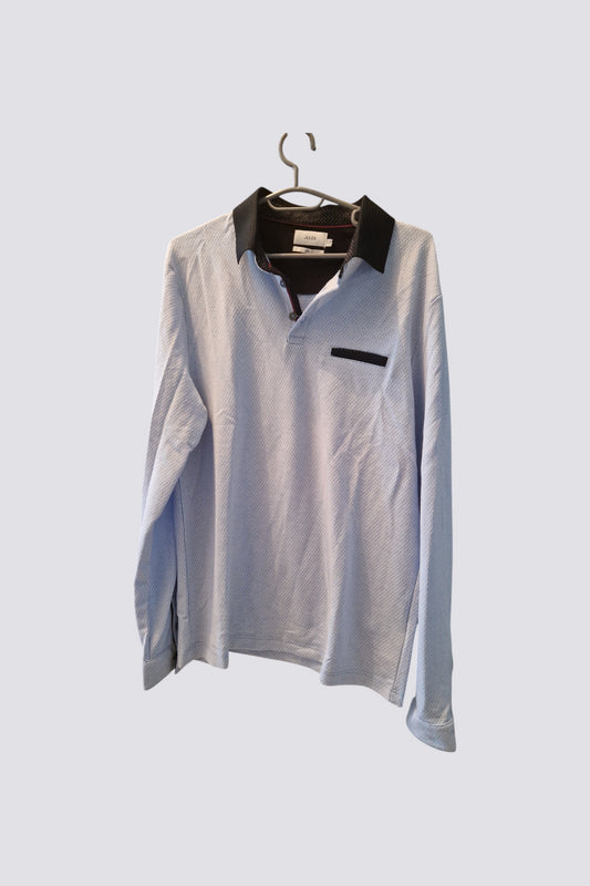 Polo manches longues bleu