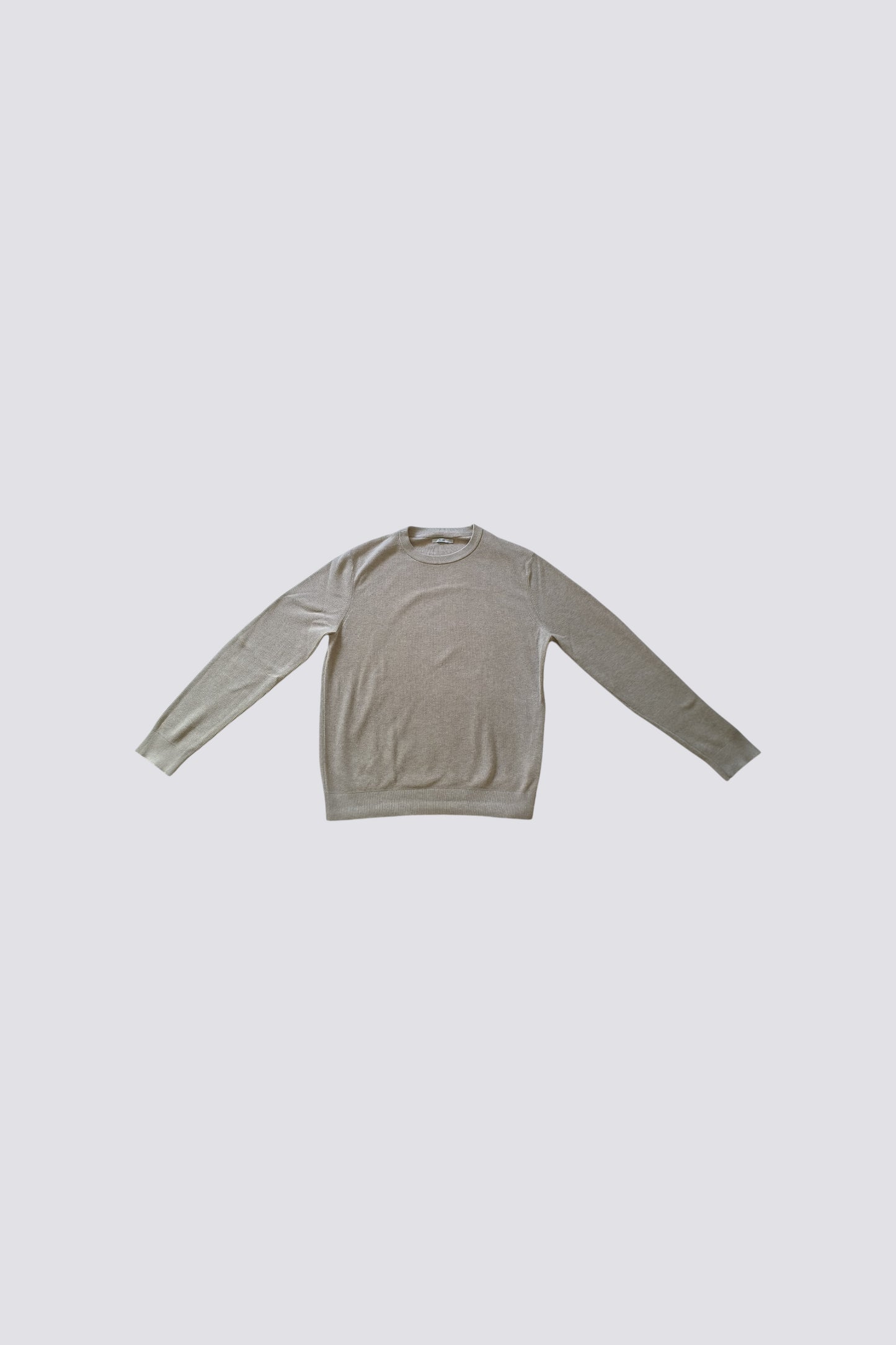 Pull col rond beige 100% coton neuf