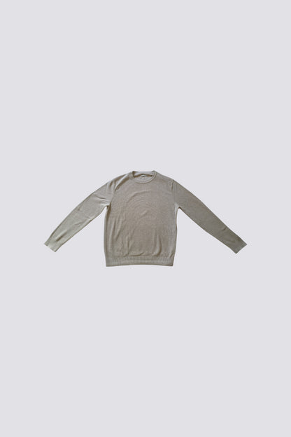 Pull col rond beige 100% coton neuf