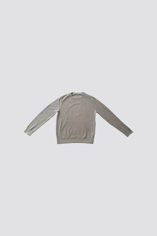 Pull col rond beige 100% coton neuf
