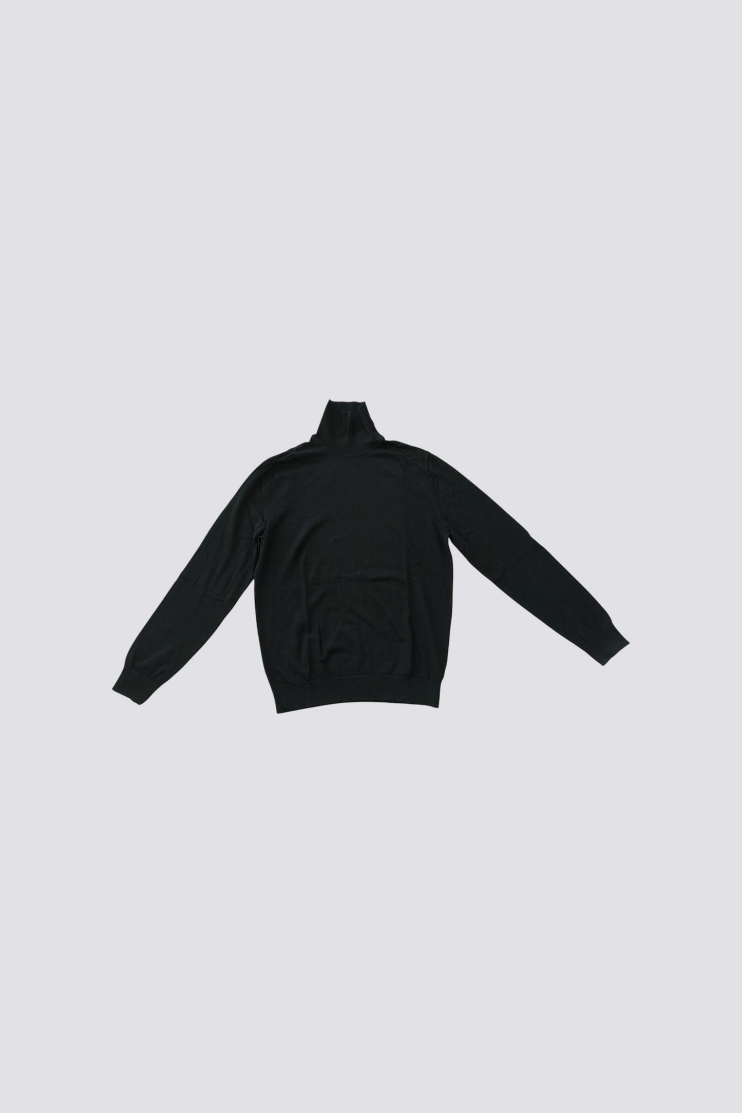 Pull col roulé noir 100% laine taille L Neuf