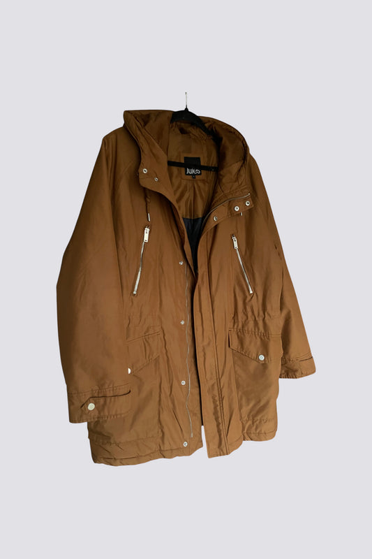 Parka capuche couleur camel