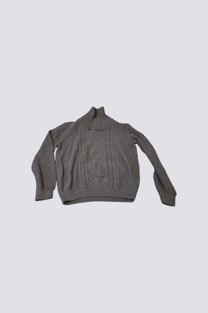 Pull col châle maille torsadée