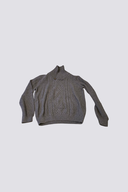 Pull col châle maille torsadée