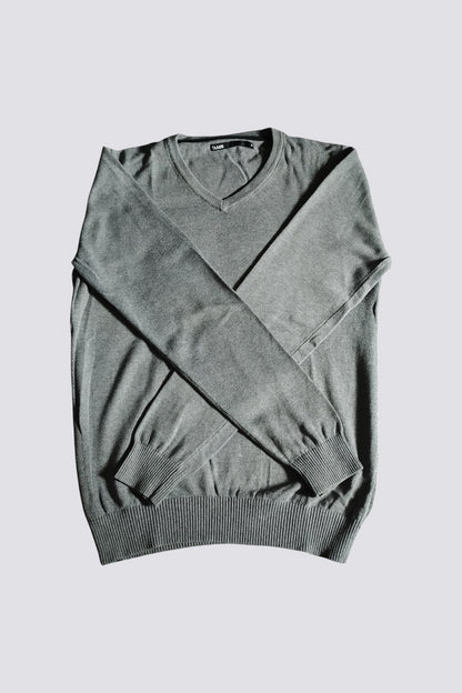 Pull col V gris M