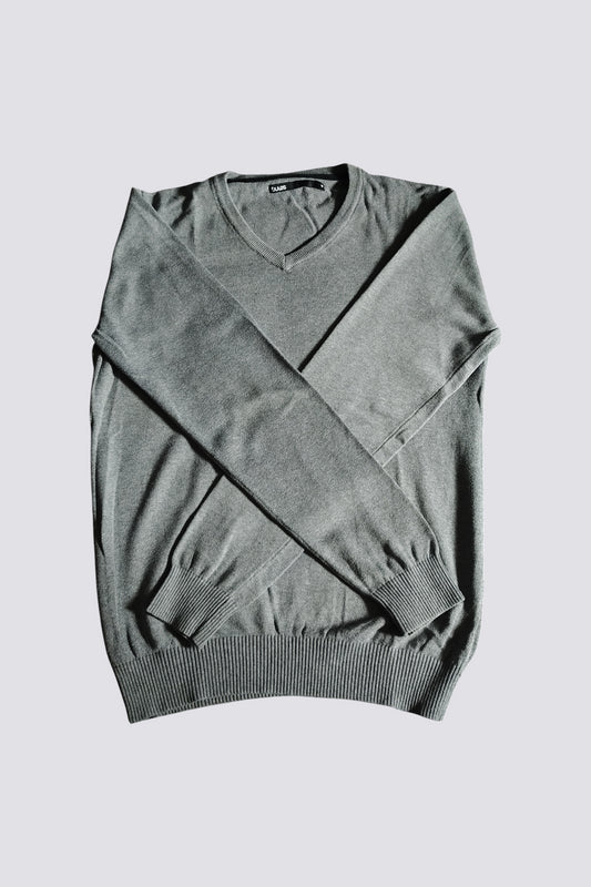 Pull col V gris M