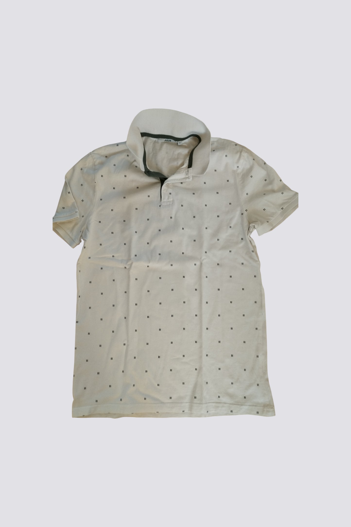 Polo blanc/écru à motifs