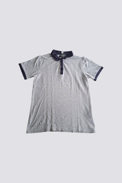Polo gris col bleu marine