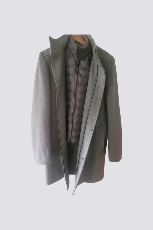 Manteau en laine col montant
