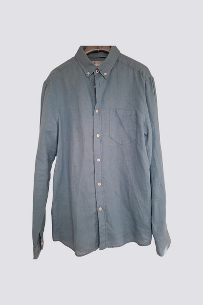 Chemise en lin bleue