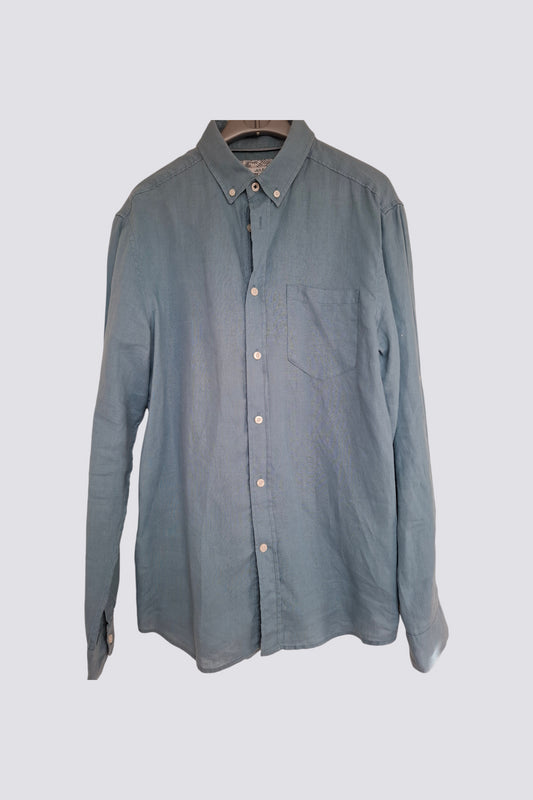 Chemise en lin bleue