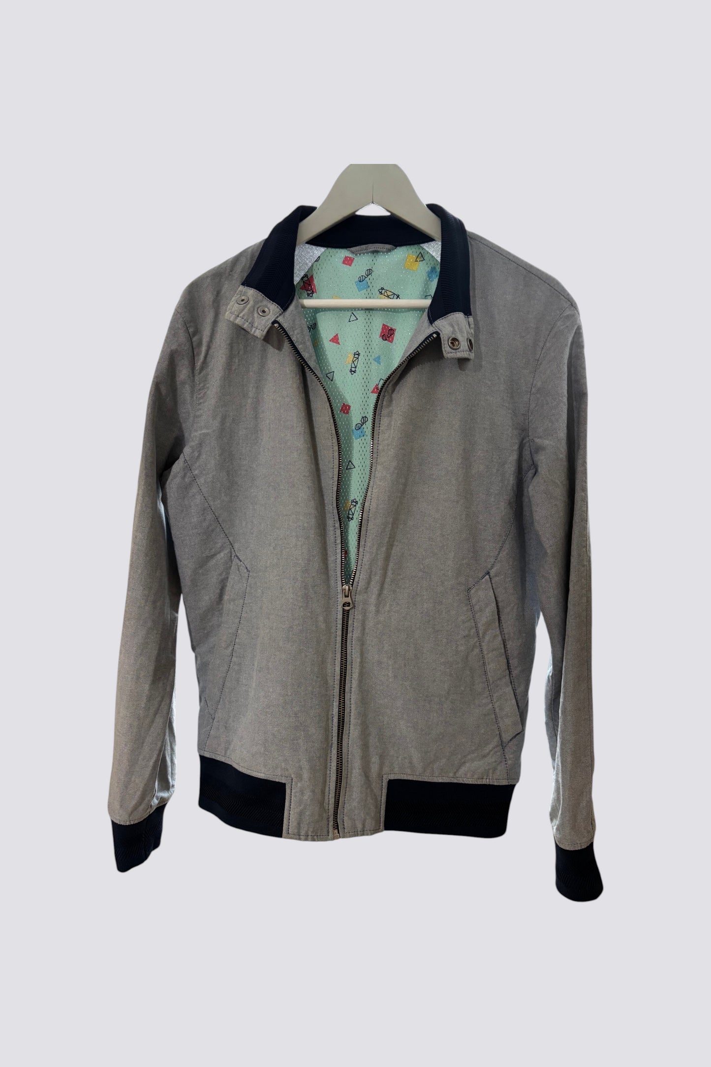 Blouson col montant esprit lin