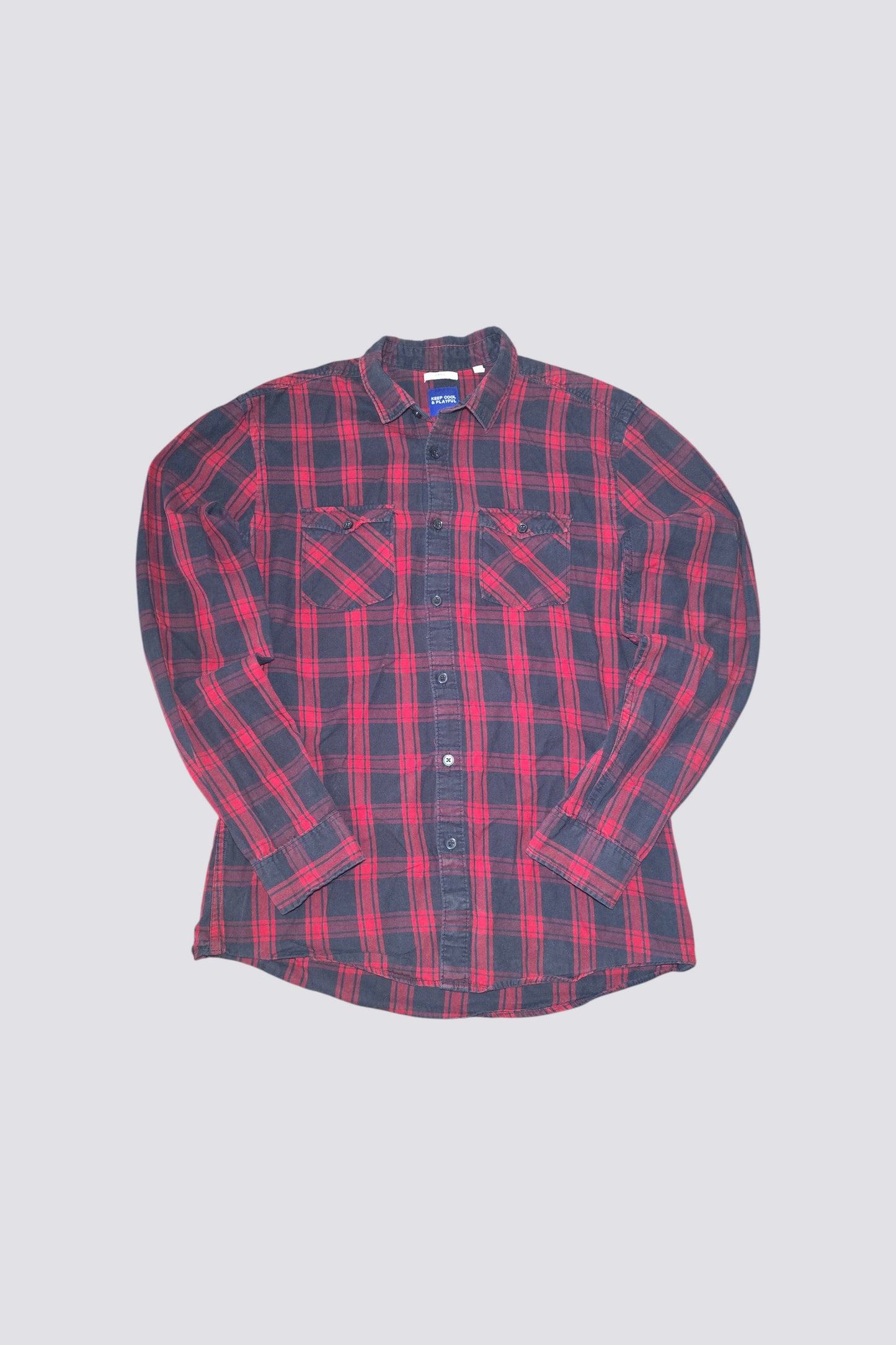 Chemise à carreaux rouge et bleu taille M
